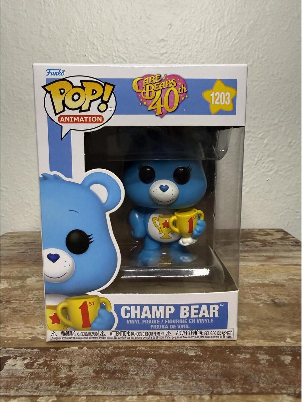 Funko Pop! Animation‎ Care Bears 40th Anniversary Champ Bear #1203 Vinyl Figure